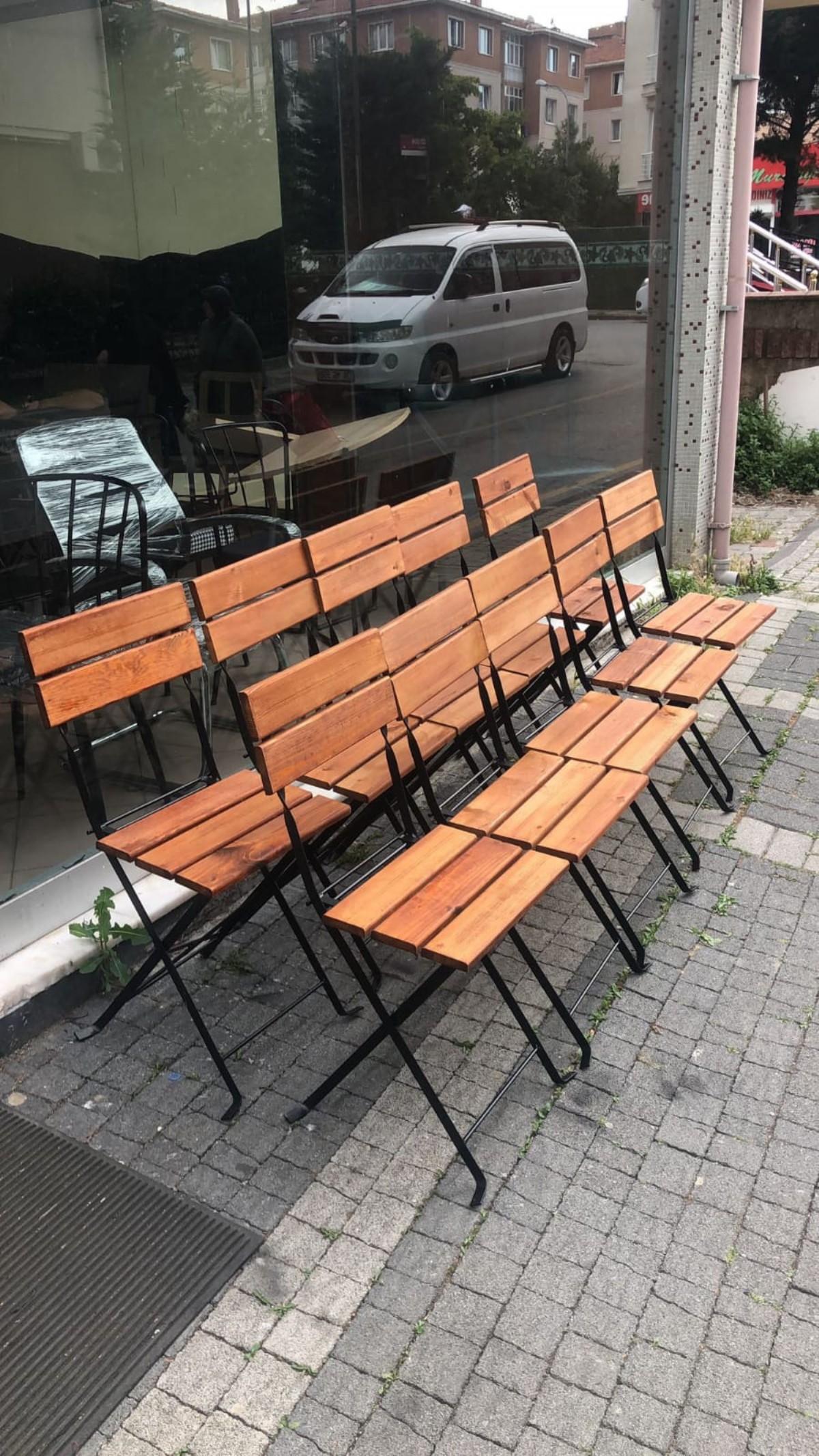 Katlanır Metal Ahşap Sandalye Modeli