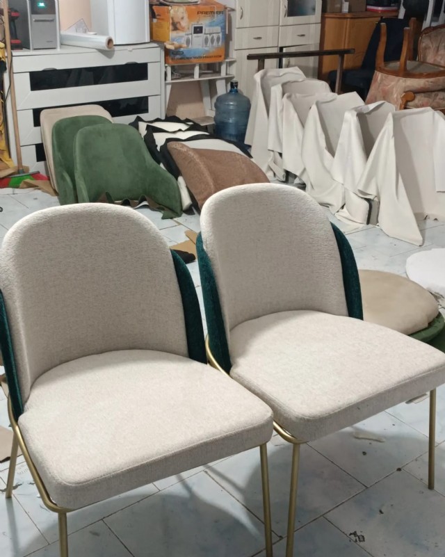 Modern Lüks Sandalye Modeli Dekoratif Oval Tasarım