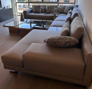 Gri Modern U Büyük Köşe Koltuk Oturma Odası Salon Köşe Koltuk